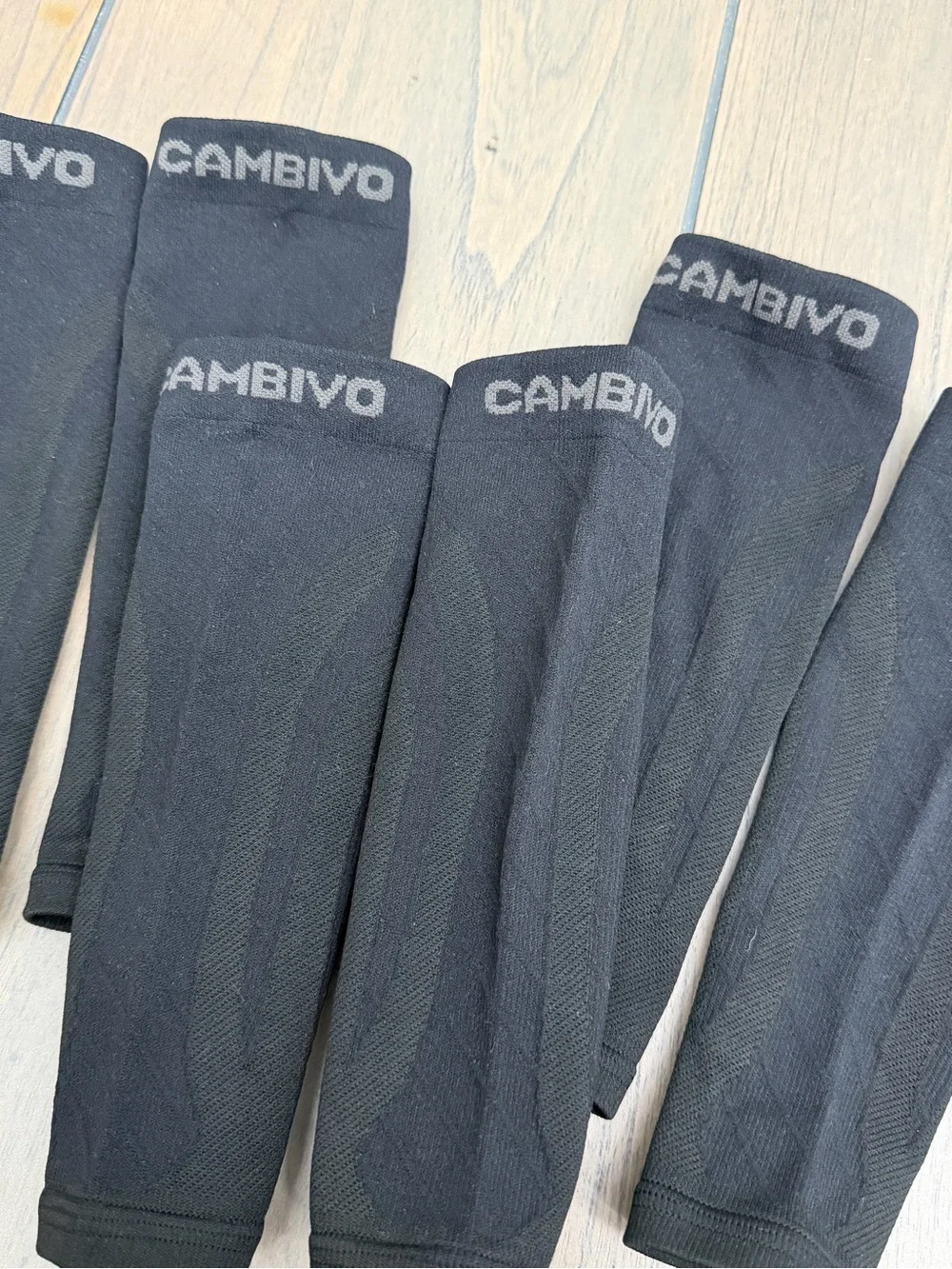 CAMBIVO Calf Compression Sleeve 3 Pairs Footless Compression Socks Black S/M